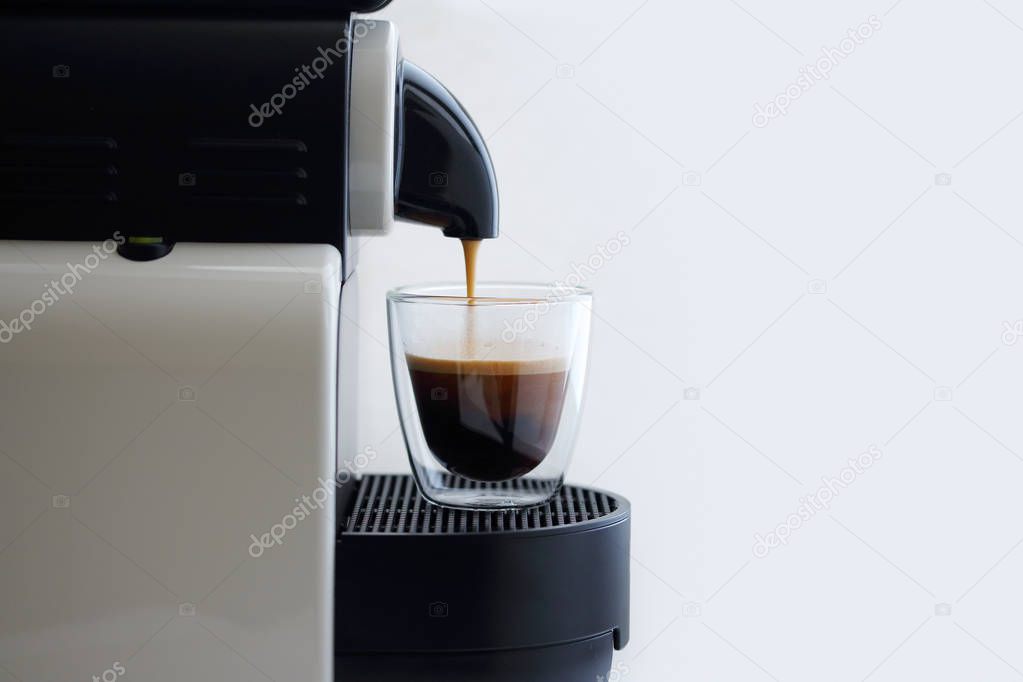 Display of commercial espresso machines in a showroom